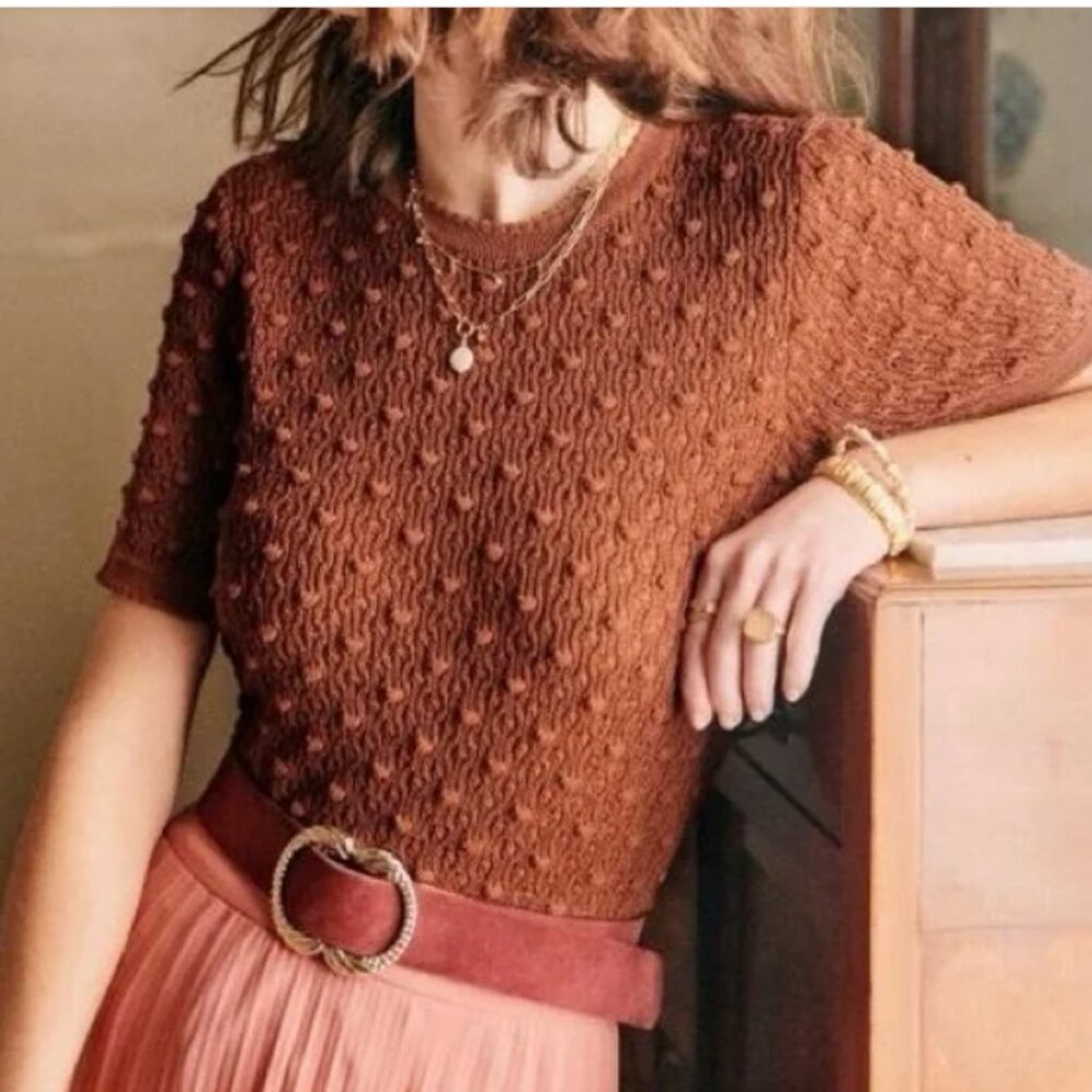 Sezane Marceau Knit in Mocha (Moka) — Size XS